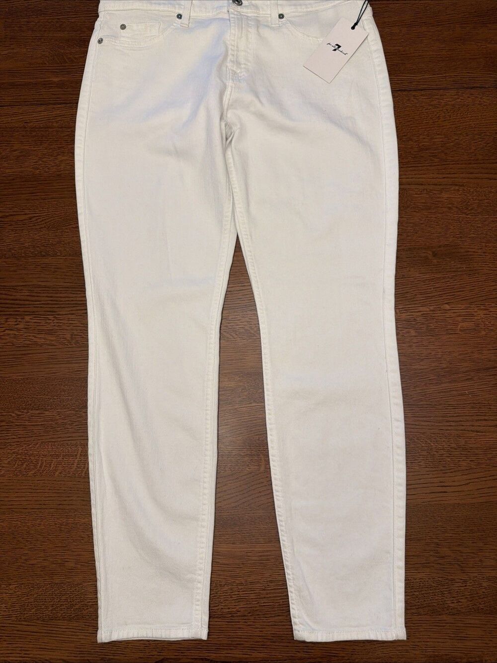 NEW NWT 7 For All Mankind White Skinny Jeans Women’s Size 32 $169 MSRP